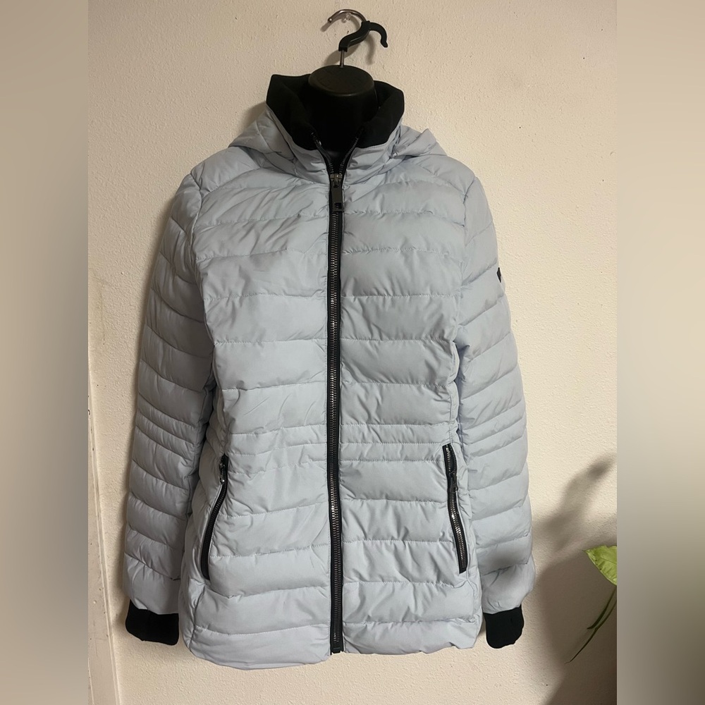 Nautica Light Blue Hooded Quilted Puffer Jacket